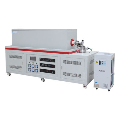 1700C CVD 3ゾーン真空管炉 MFCガスミキサーと分子ポンプユニット